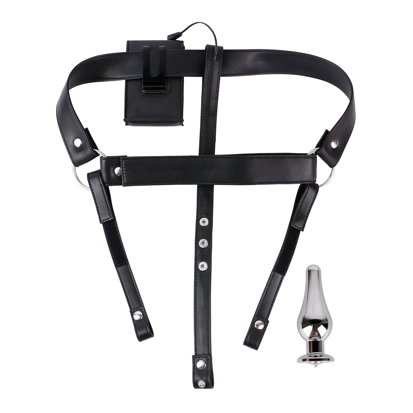 Adjustable Electric Shock Anal Plug Chastity Belt