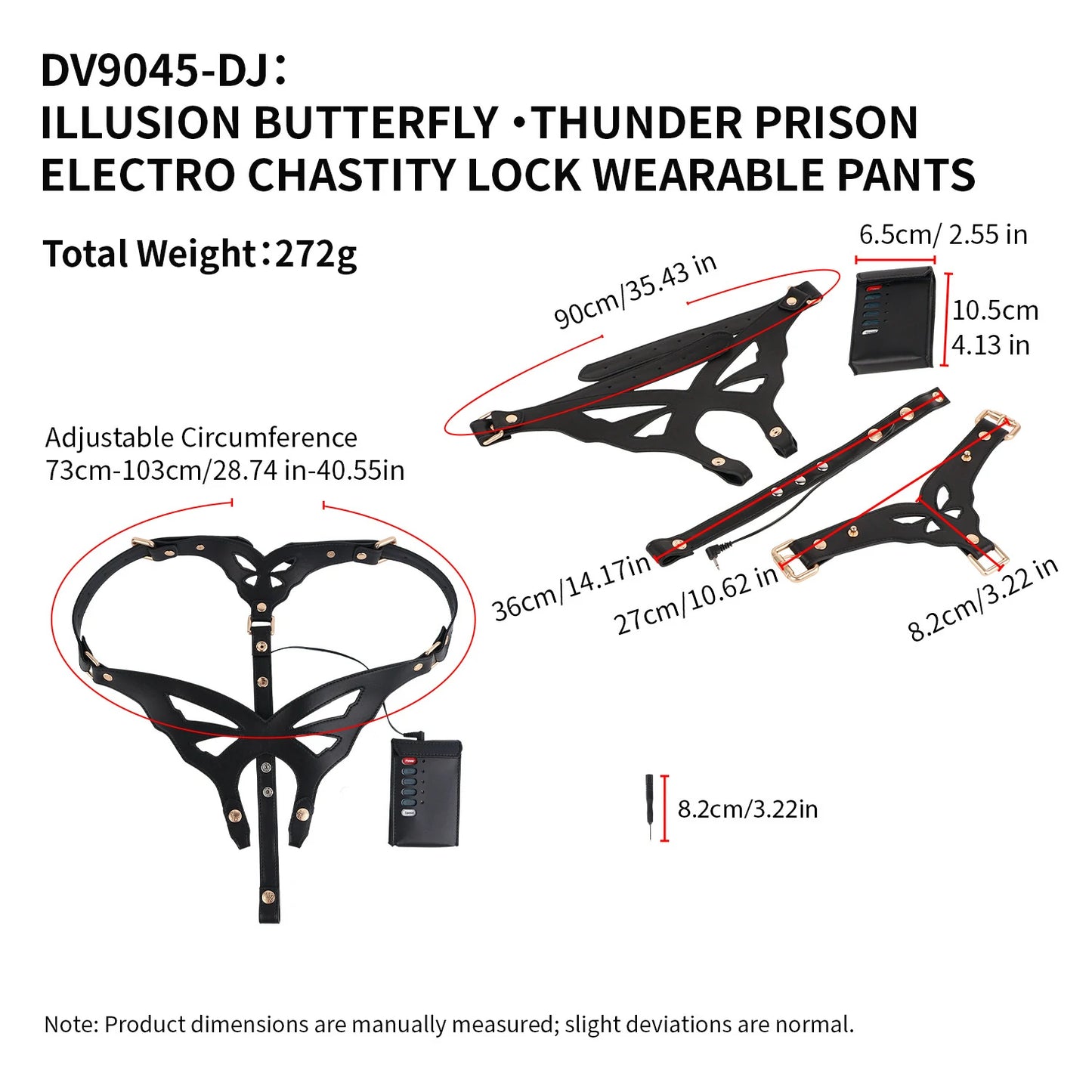 Phantom Butterfly Electro Prison - Full Electro Chastity Belt Set