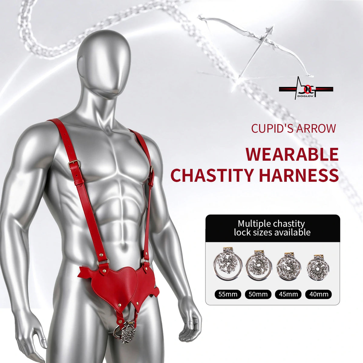 Cupid's Arrow Electro Harness - Full E-Stim Chain Chastity Set