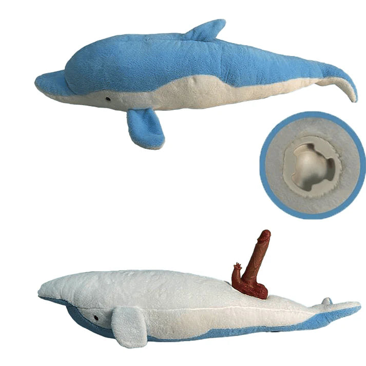 Dolphin Plush Pillow Discreet Dildo Machine