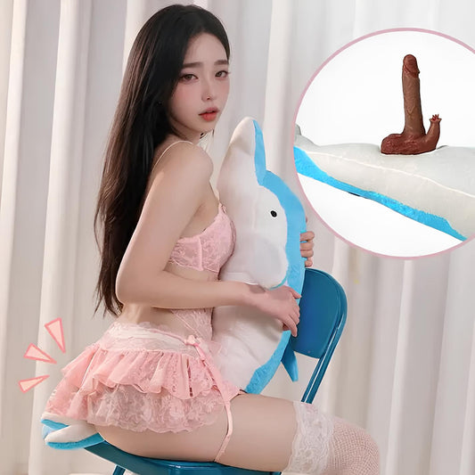 Dolphin Plush Pillow Discreet Dildo Machine