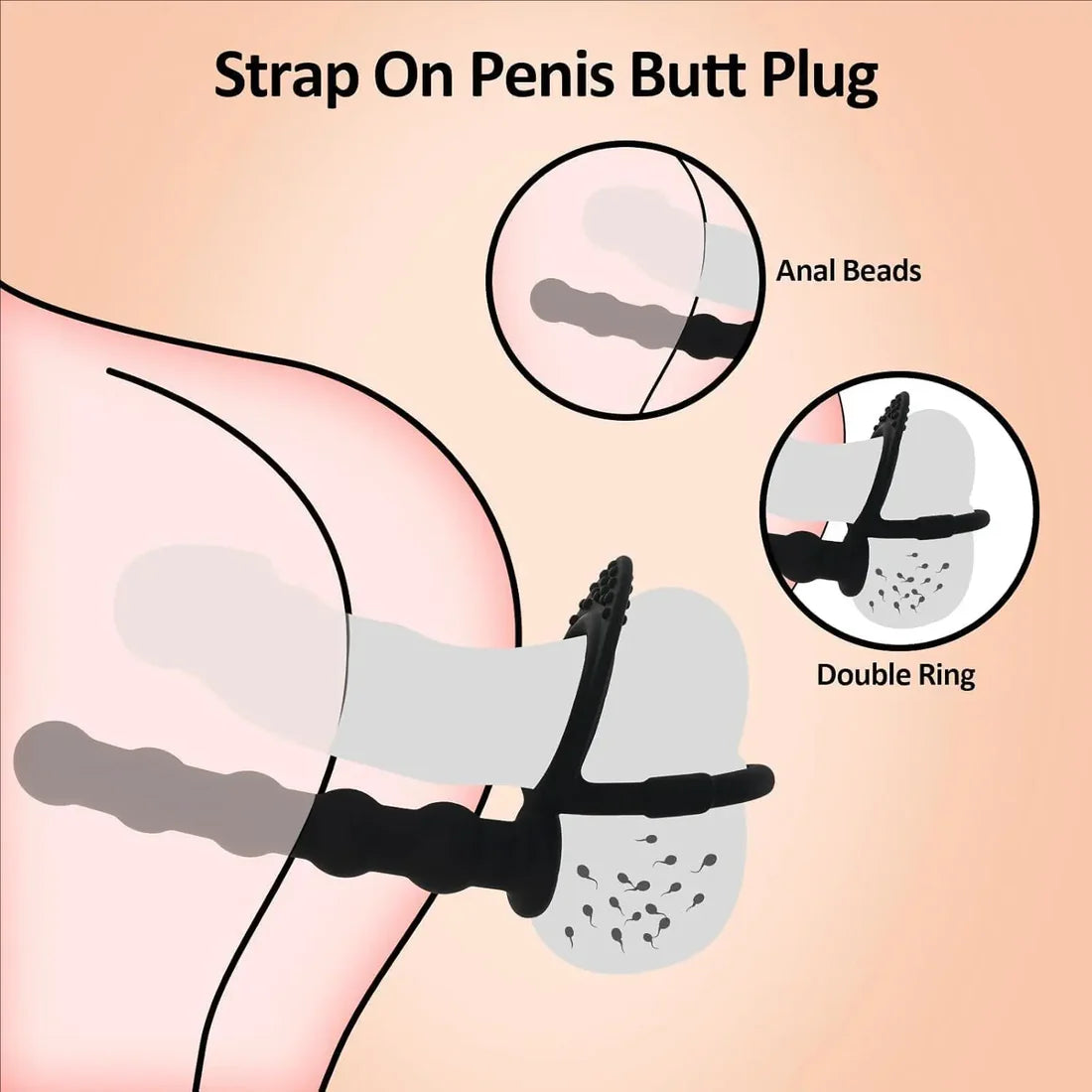 Double Penetration Beaded Dildo