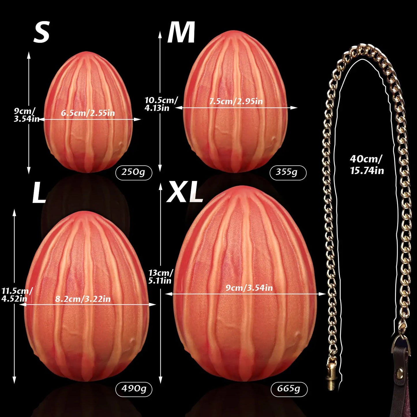 Dragon Egg Butt Plug with Chain
