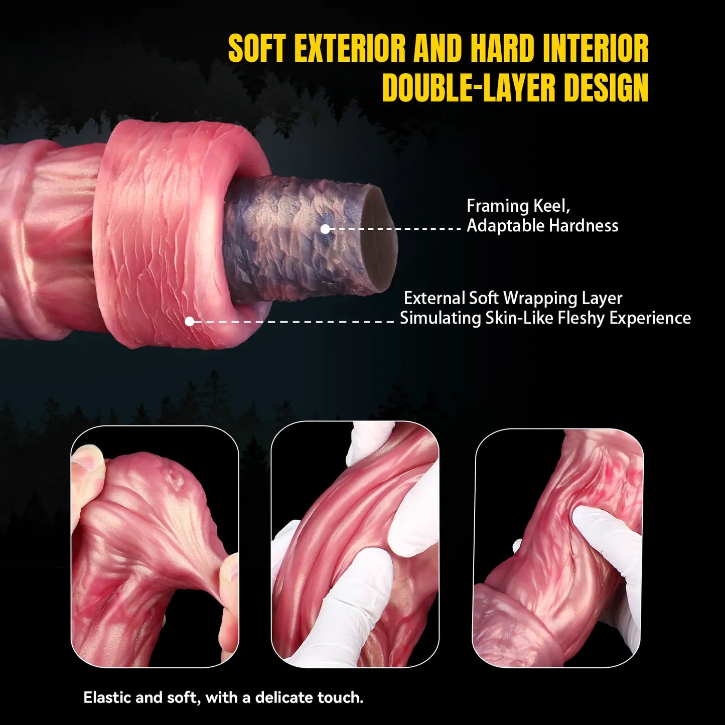 Dual-Density Fantasy Horse Dildo 10 Inches