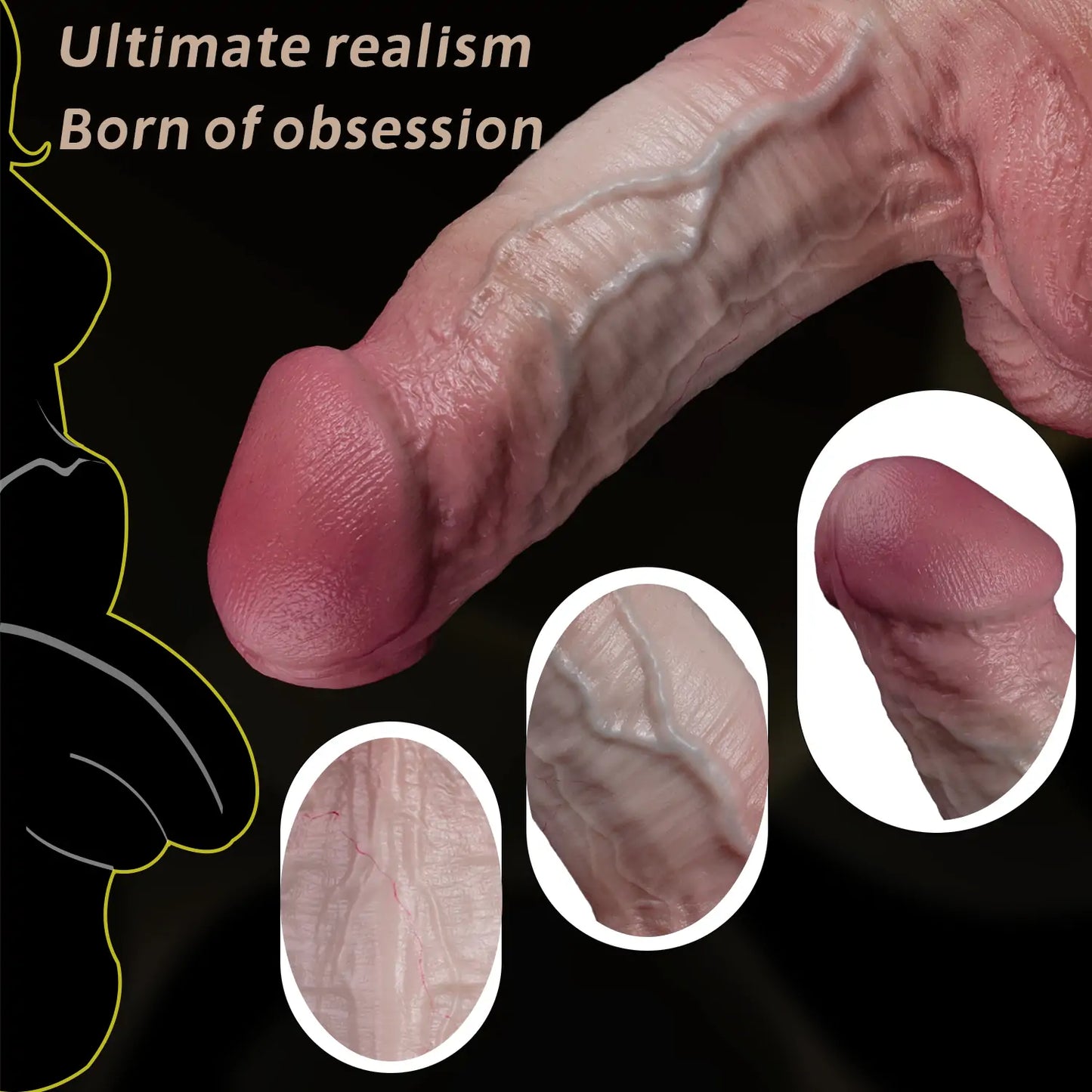 Dual-Density Realistic Dildo with Testicles