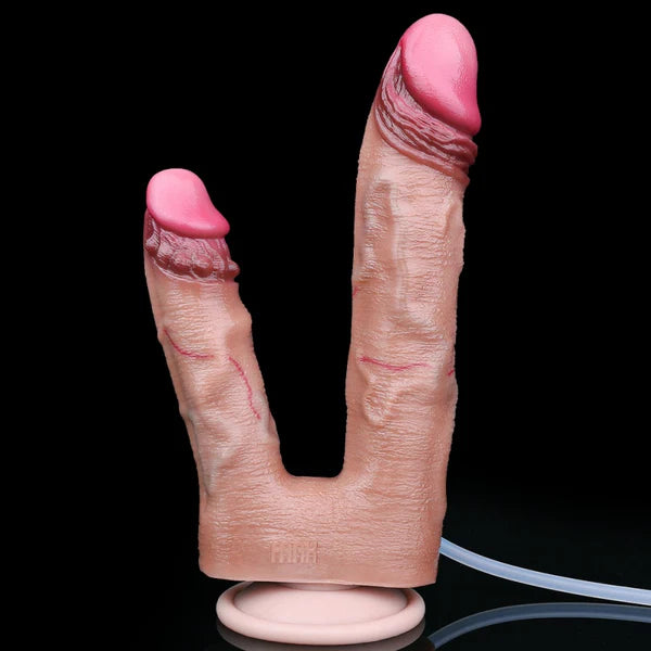 Dual Dildo That Squirt Flesh Lifelike Design
