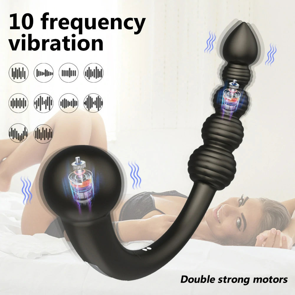 Dual-End Anal Hook – Rotating & Vibrating Prostate Massager