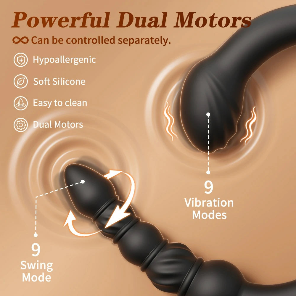 Dual-End Anal Hook – Rotating & Vibrating Prostate Massager
