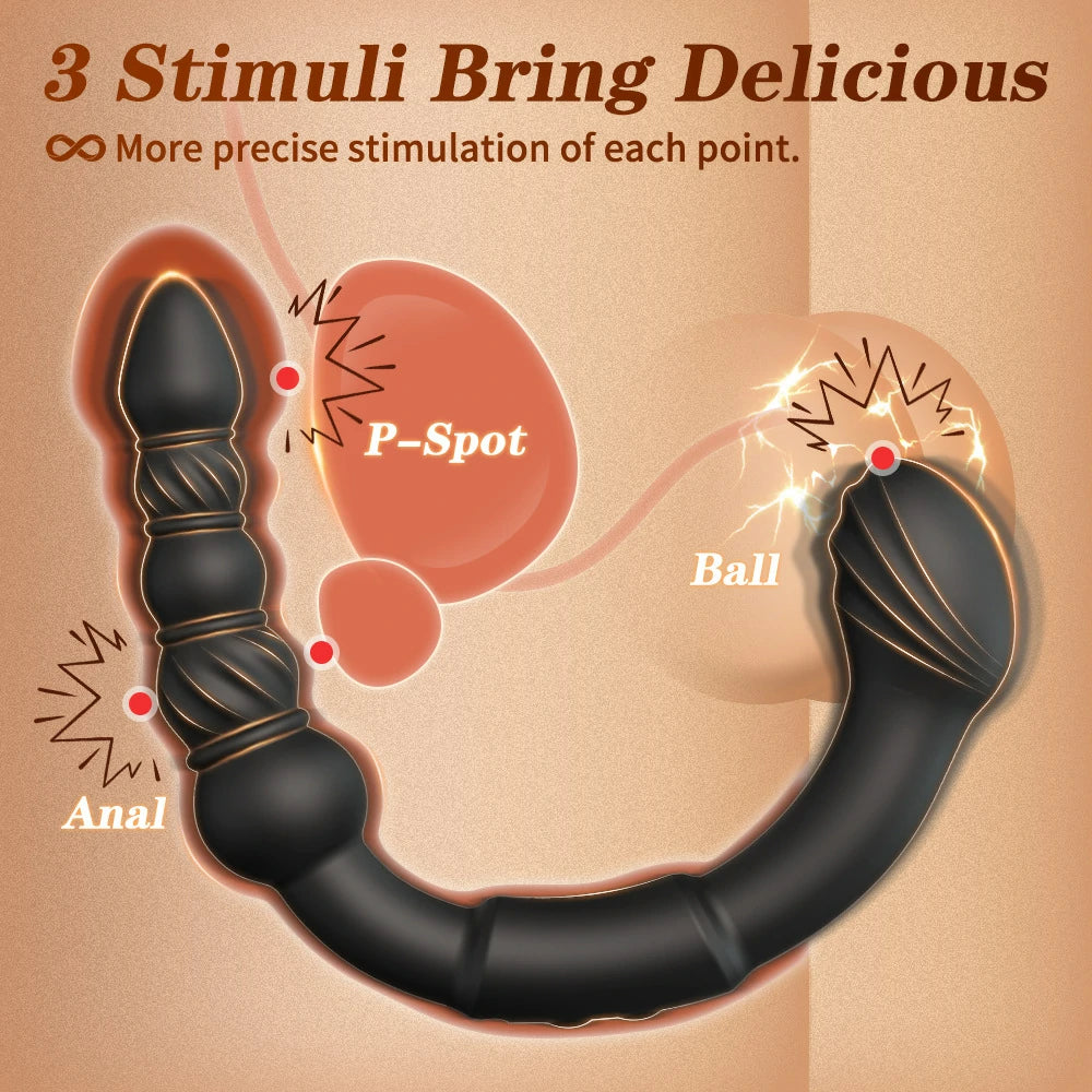 Dual-End Anal Hook – Rotating & Vibrating Prostate Massager