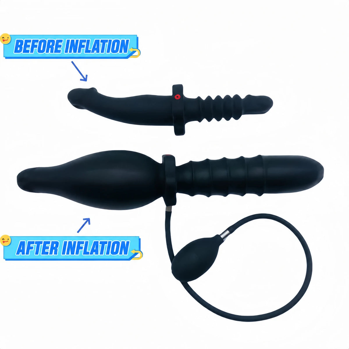 Dual-Ended Inflatable Dildo with Air Pump