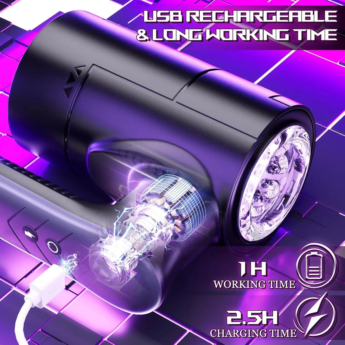 Dual-Head Automatic Handheld Masturbator