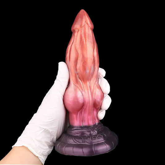 Dual-Layer Knot Fantasy Dog Dildo