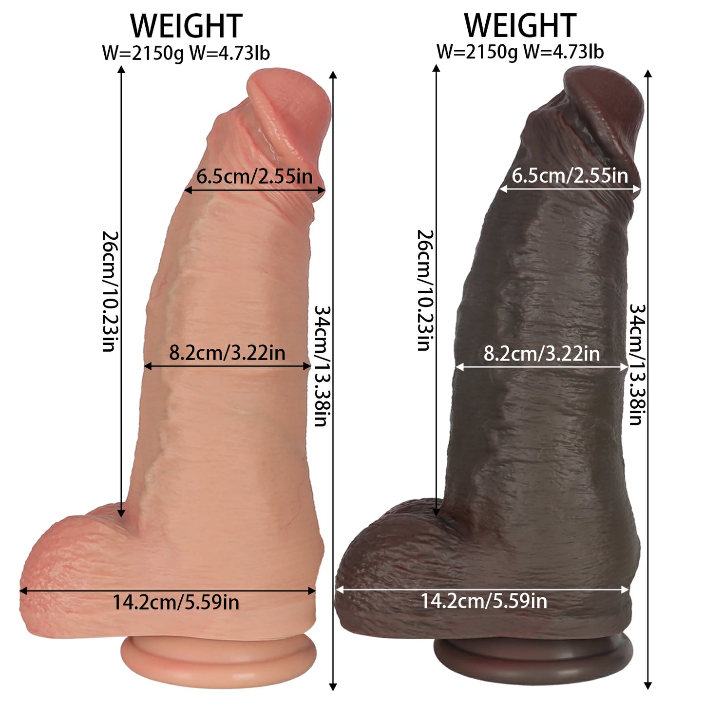 Dual-Layer Liquid Silicone Dildo with Ultra-Strong Suction Base