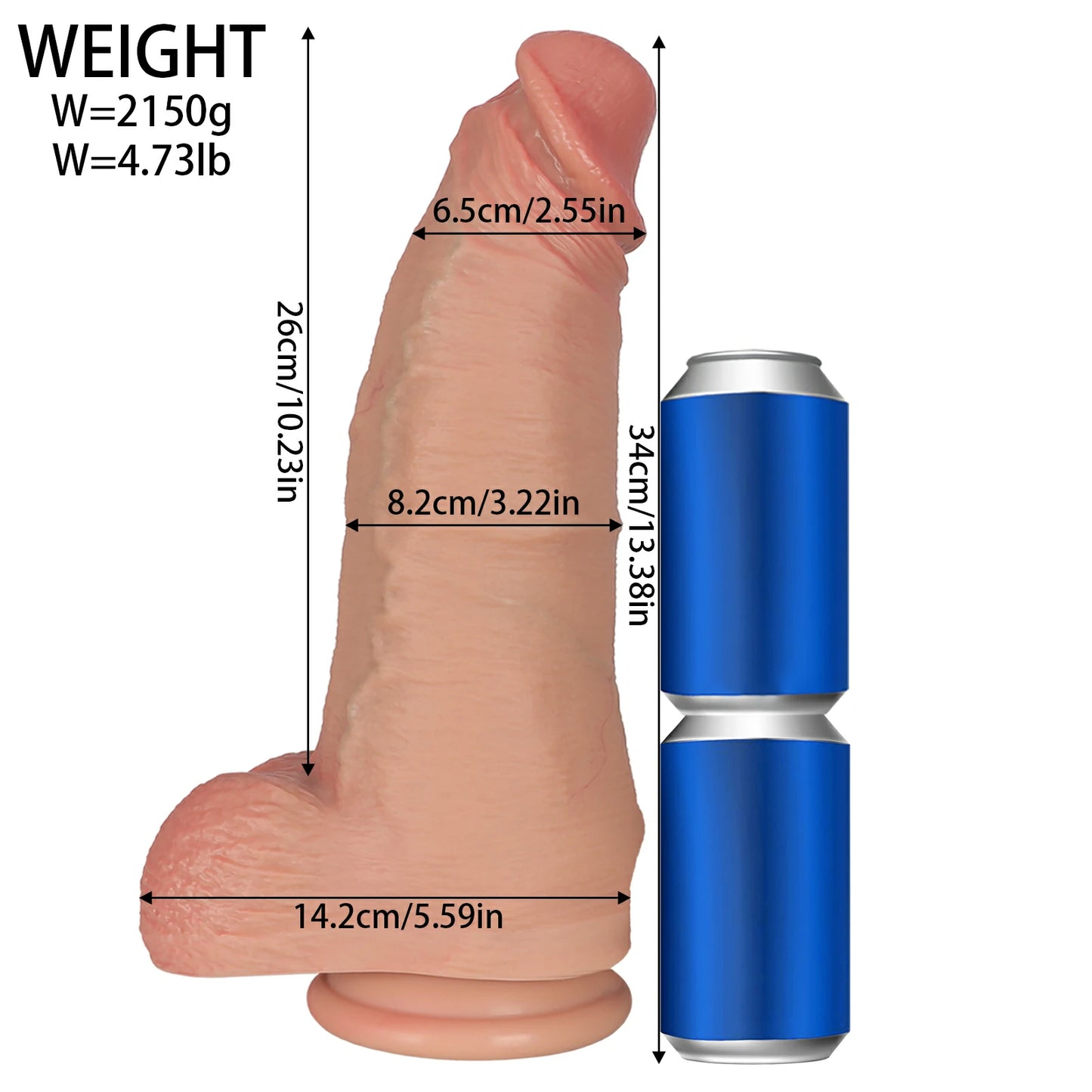 Dual-Layer Liquid Silicone Dildo with Ultra-Strong Suction Base