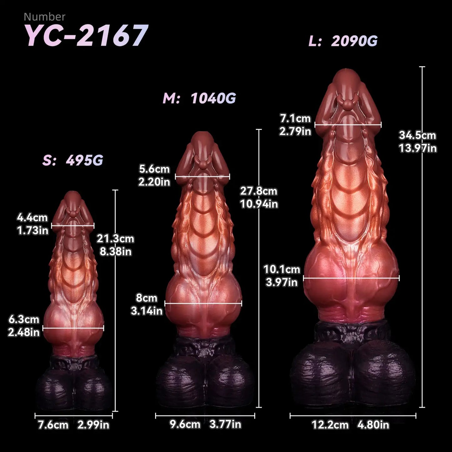 Dual Density Huge Dragon Dildo 13.9 Inches