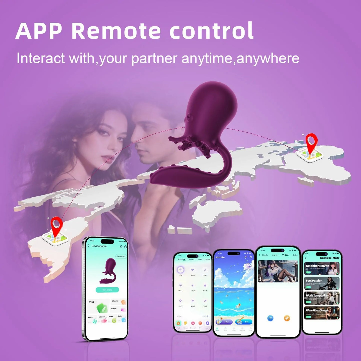 Dual Motor Rotatable Octopus Vibrator - App Controlled