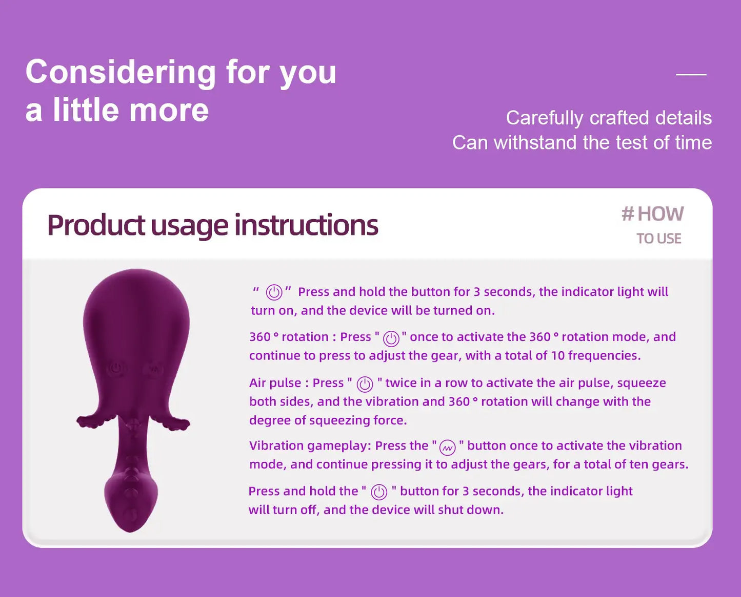 Dual Motor Rotatable Octopus Vibrator - App Controlled