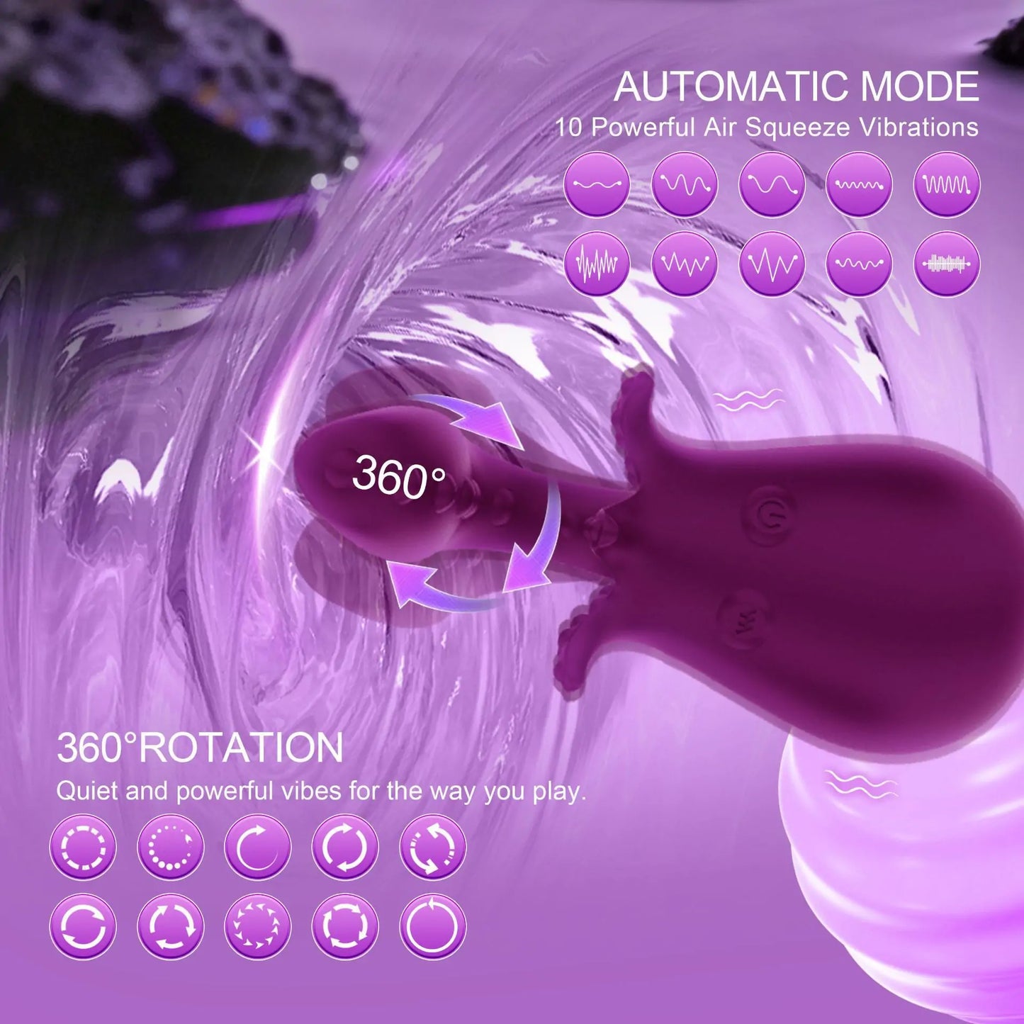 Dual Motor Rotatable Octopus Vibrator - App Controlled