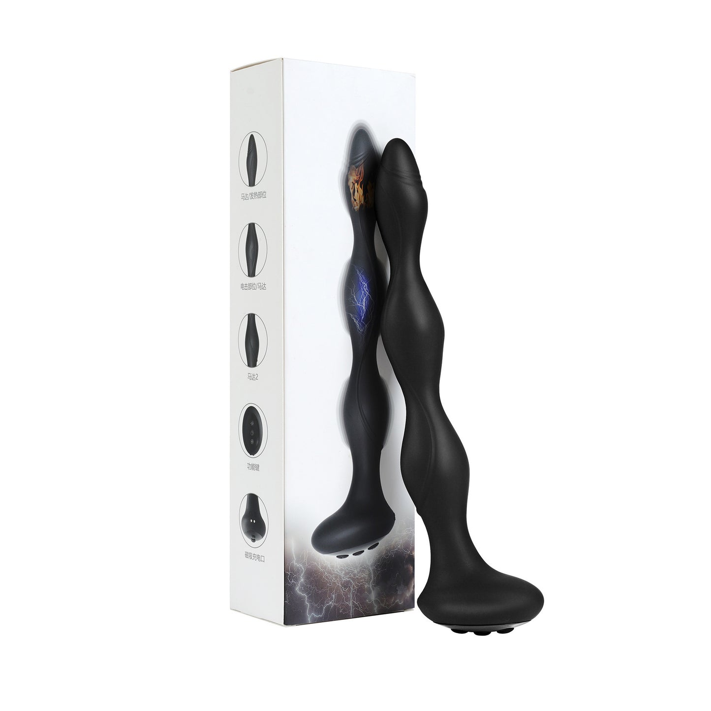 Electric Shock Anal Beads with Heating