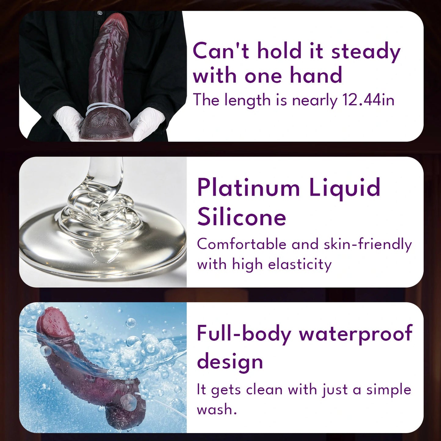 Extra-Large Dual-Layer Squirting Black Dildo