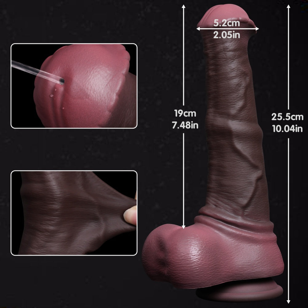 3-in-1 Realistic Squirting Horse Cock – Dual-Layer Silicone Fantasy Dildo with Movable Skin