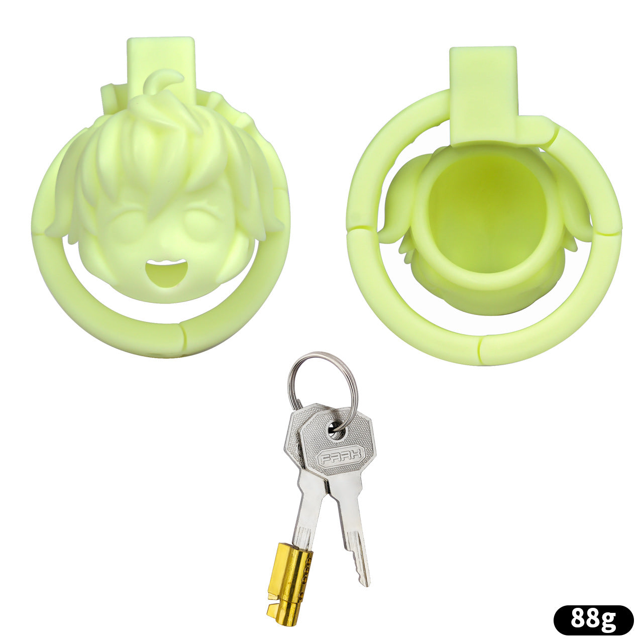 FRRK 3D Printed Anime Chastity Cage with 4 Rings and Strap