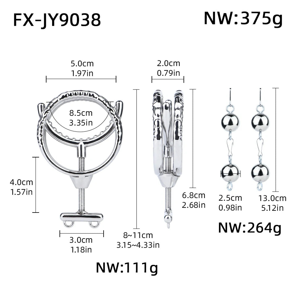 Steel Fang – Adjustable Double-Ring Penis Restraint Trainer