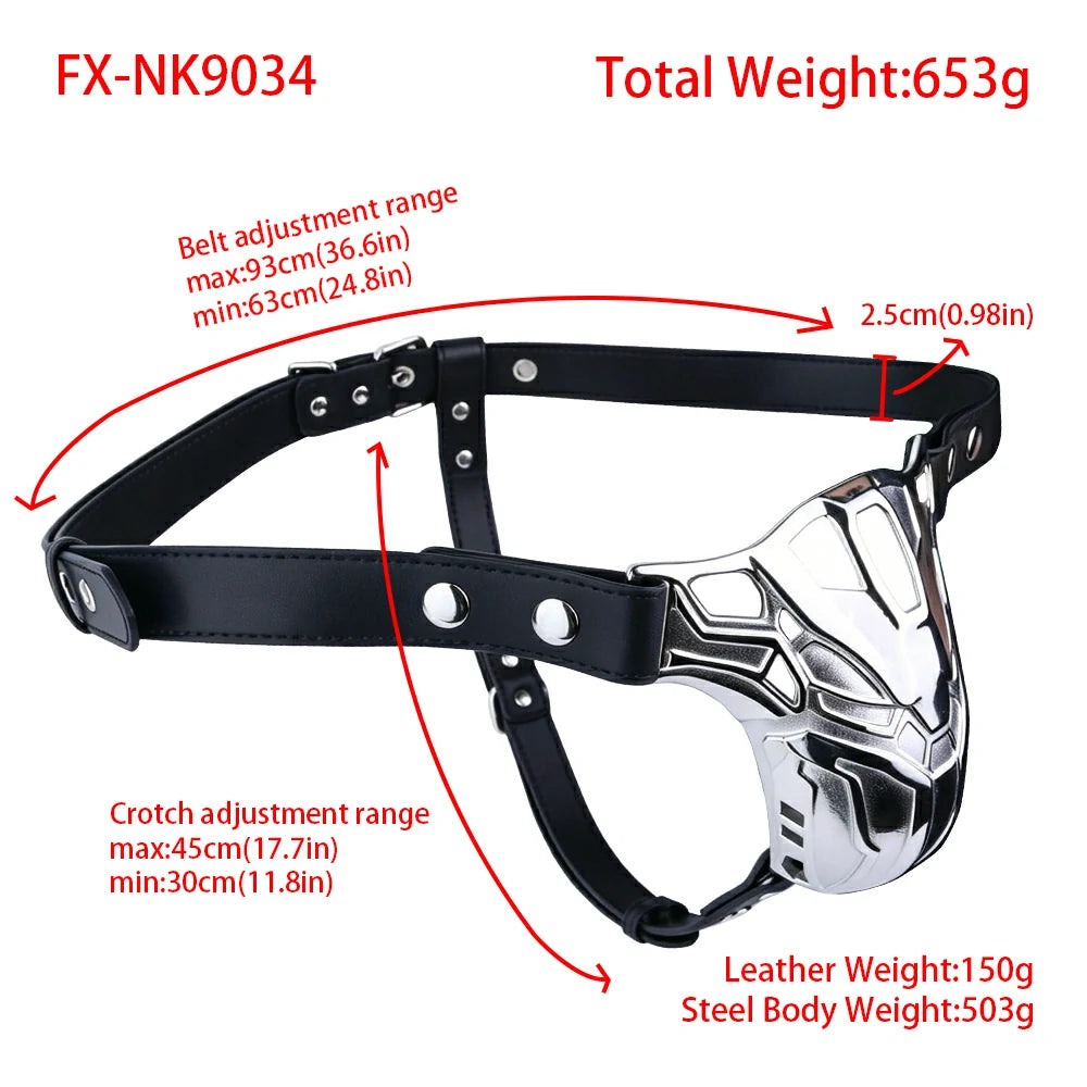 Lock Desire: Iron Skeleton & Cyber Shield Male Chastity Cages