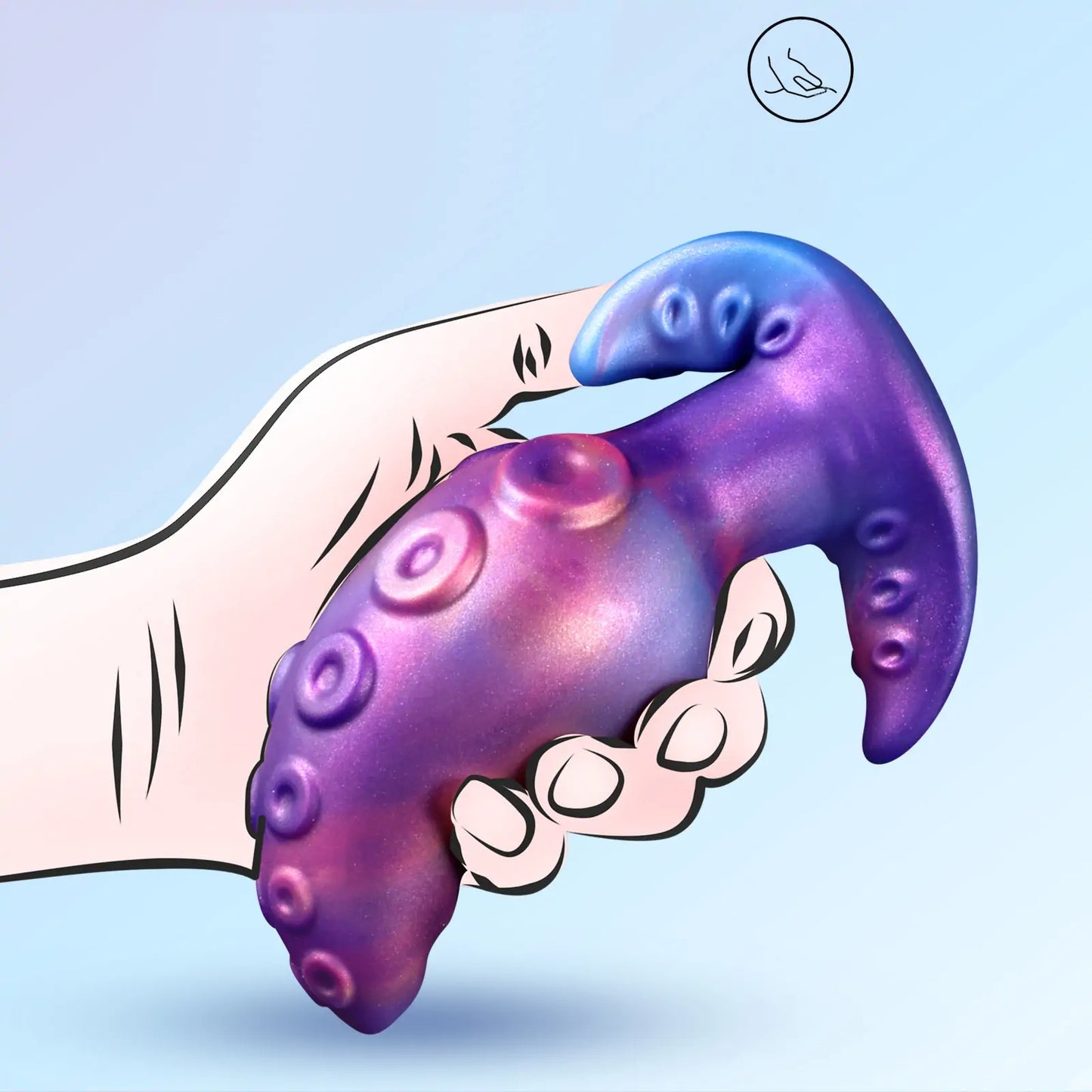 Fantasy Curved Octopus Butt Plug with T Base