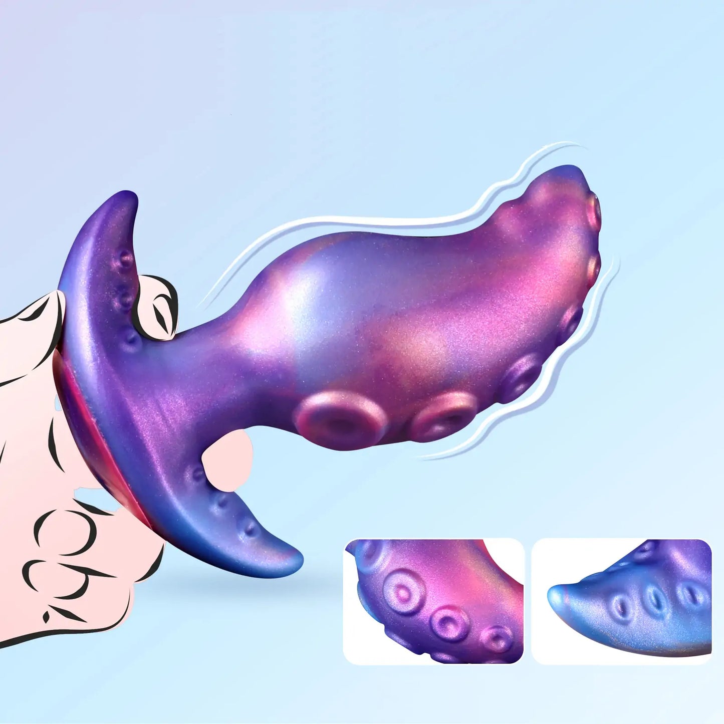 Fantasy Curved Octopus Butt Plug with T Base