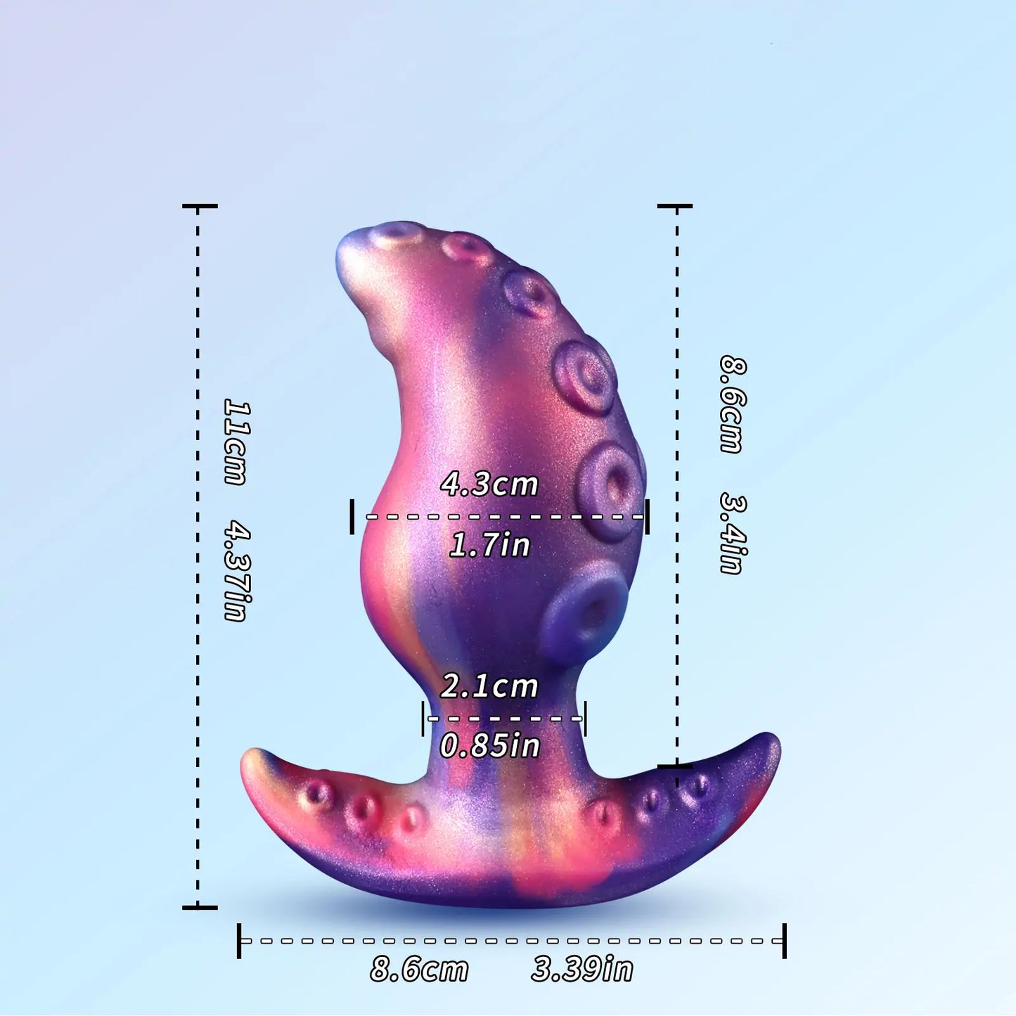 Fantasy Curved Octopus Butt Plug with T Base