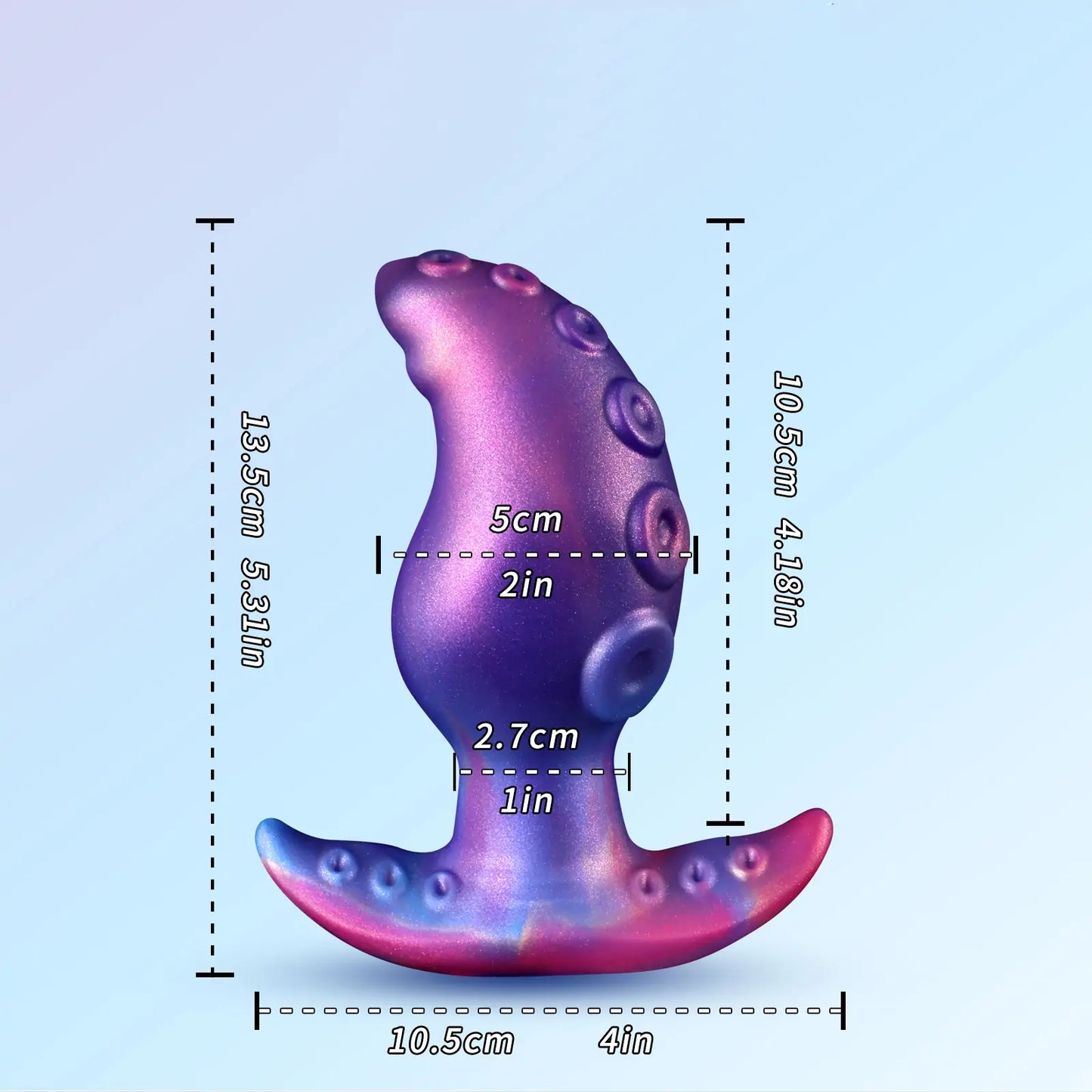 Fantasy Curved Octopus Butt Plug with T Base