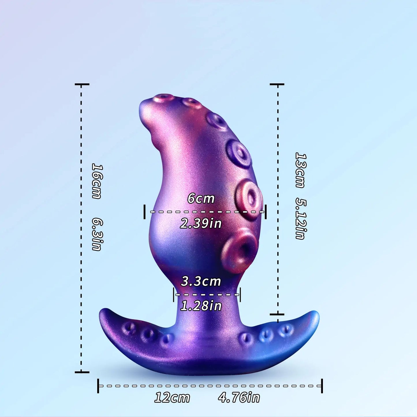 Fantasy Curved Octopus Butt Plug with T Base