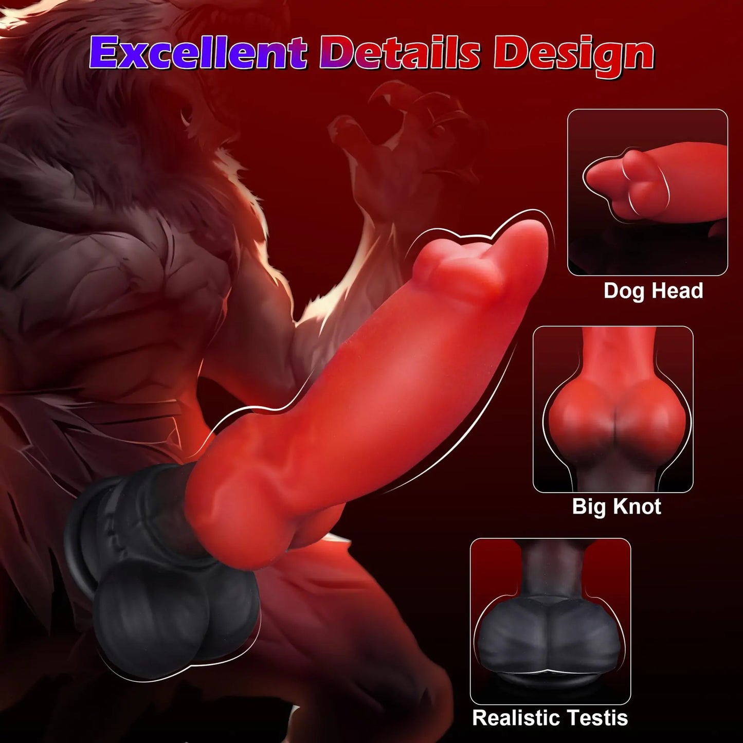 Fantasy Dog Knot Suction Cup Dildo 9.4 Inches