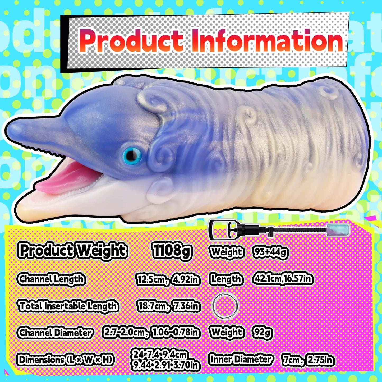 Fantasy Dolphin Pocket Pussy with Pump