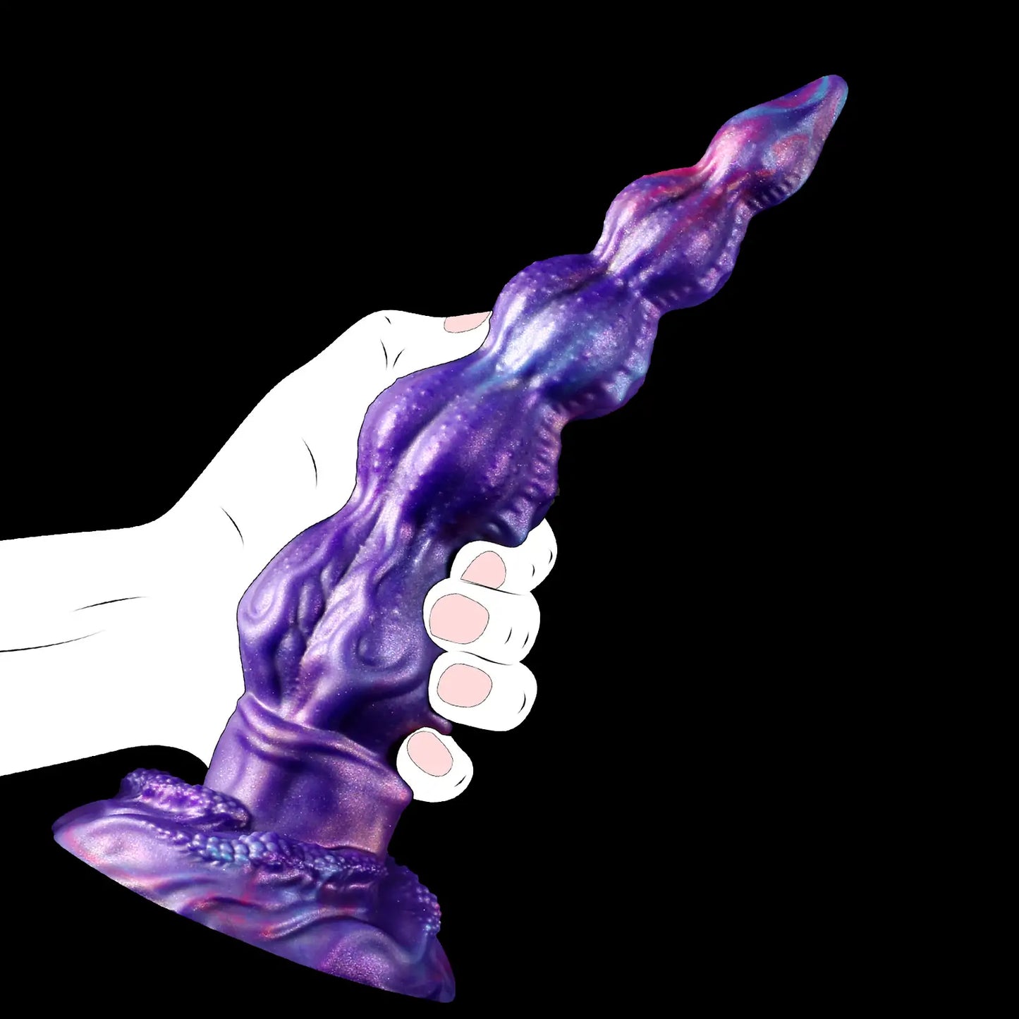 Fantasy Galaxy Beaded Knot Dildo 9 Inches