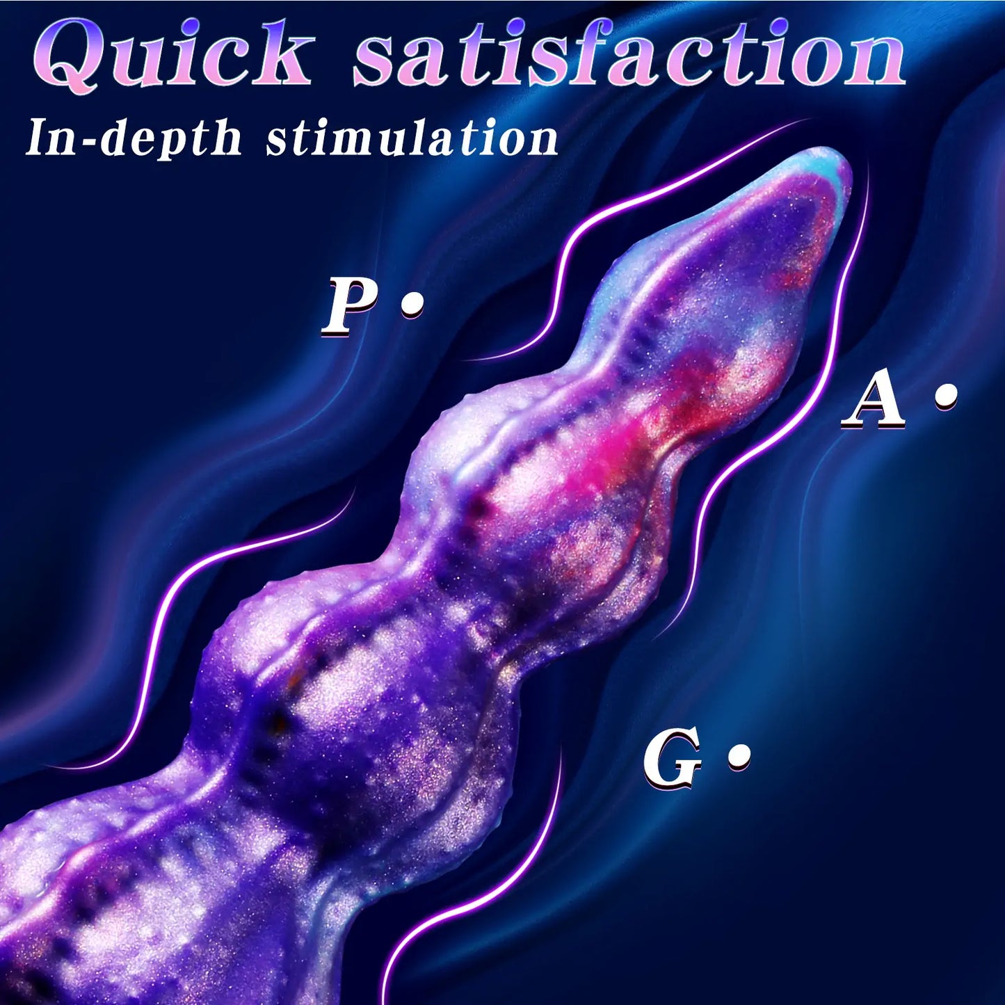 Fantasy Galaxy Beaded Knot Dildo 9 Inches