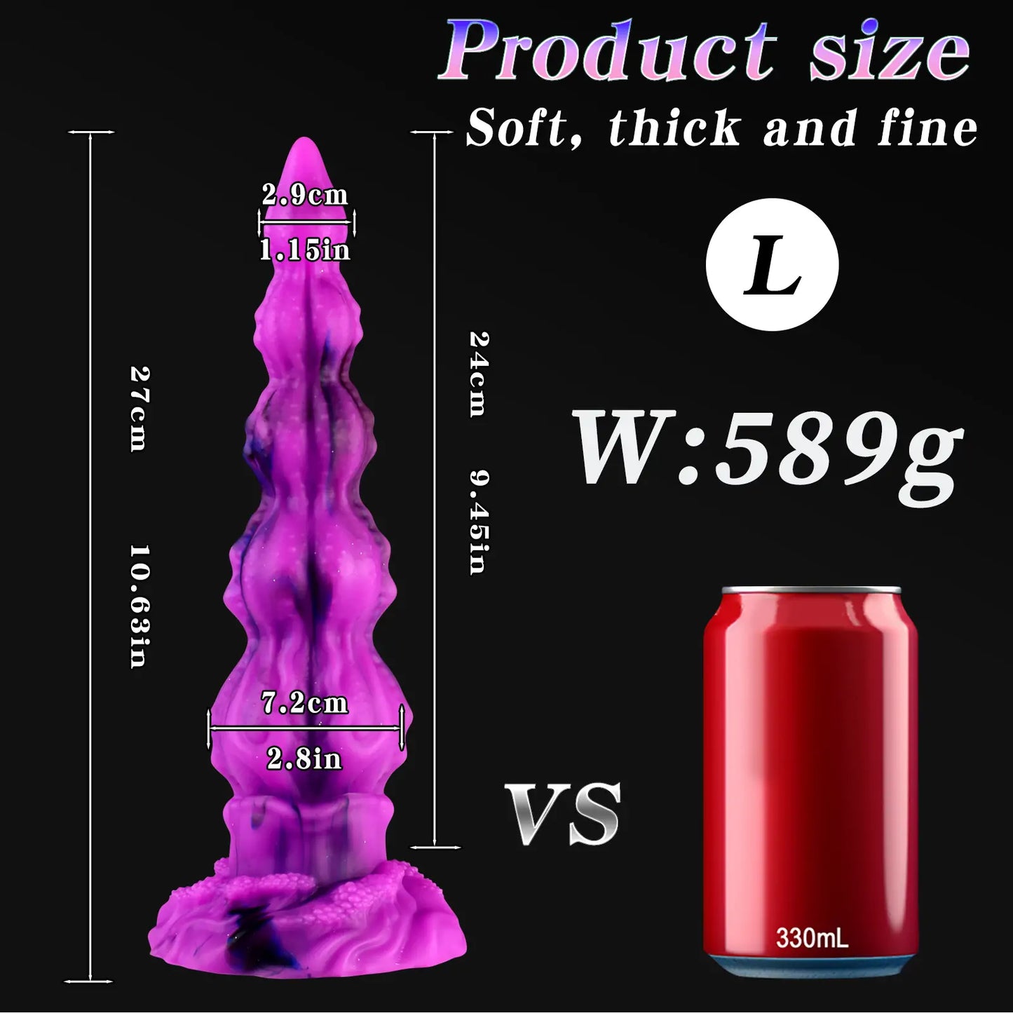 Fantasy Galaxy Beaded Knot Dildo 9 Inches