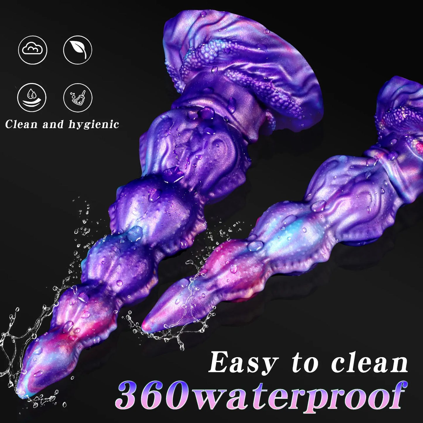 Fantasy Galaxy Beaded Knot Dildo 9 Inches