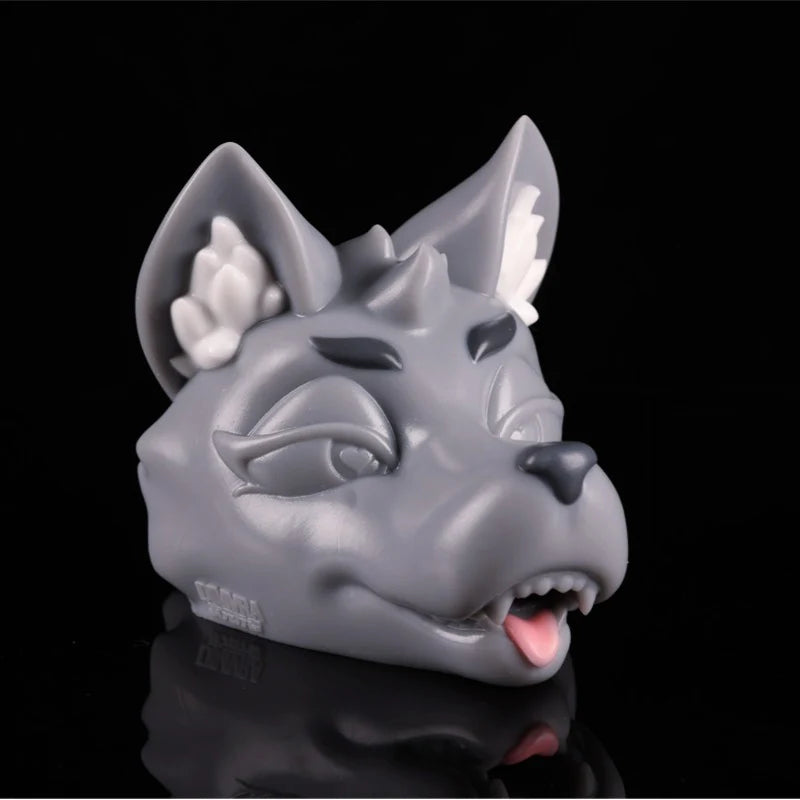 Fantasy Gray Wolf Head Realistic Stroker
