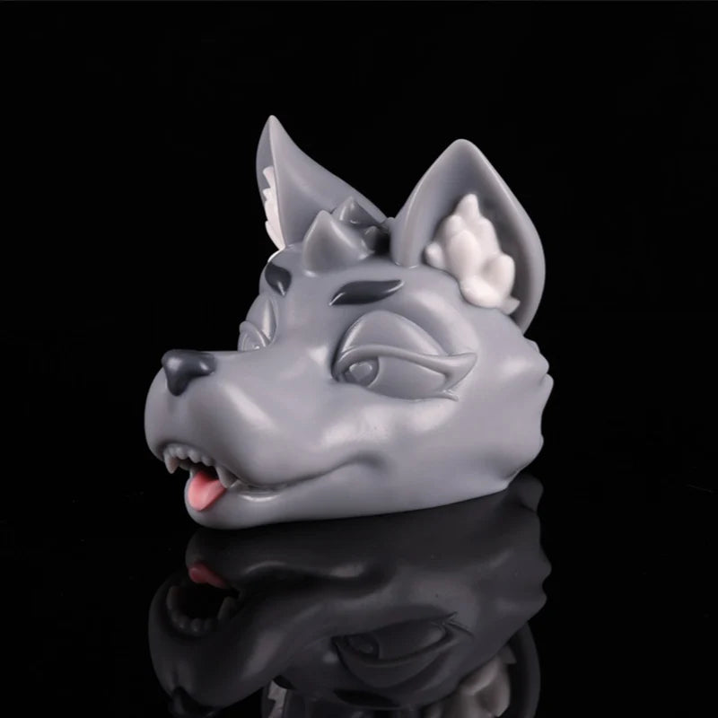 Fantasy Gray Wolf Head Realistic Stroker