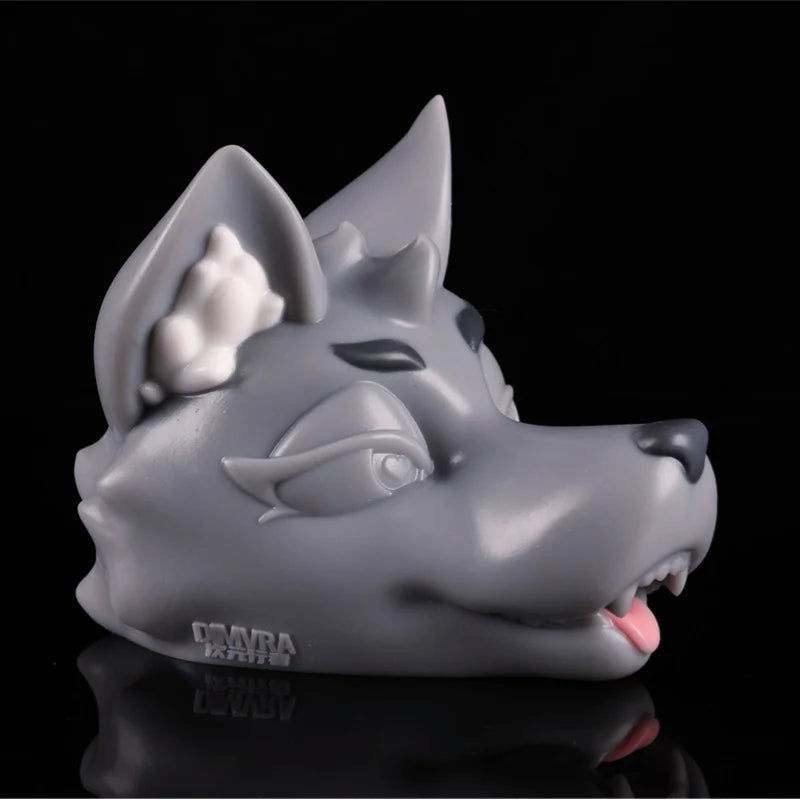 Fantasy Gray Wolf Head Realistic Stroker