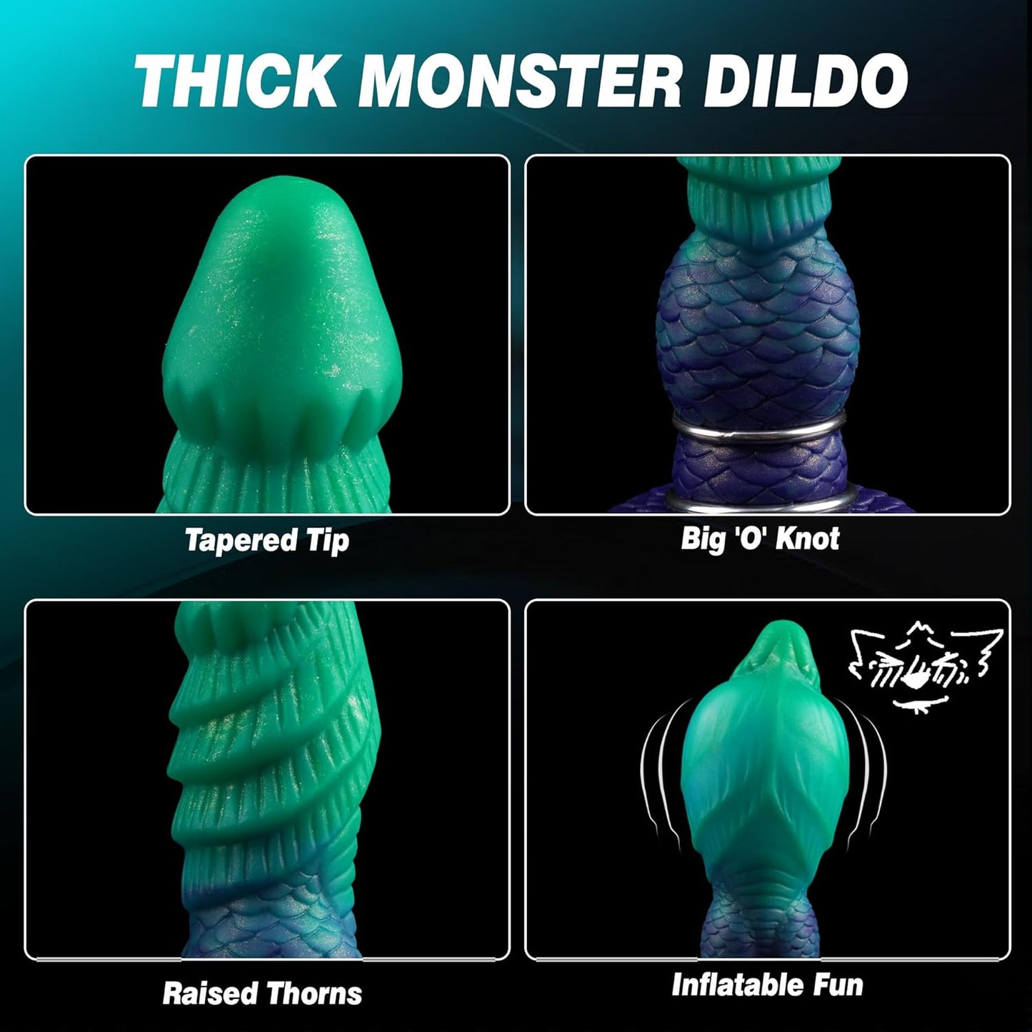 Fantasy Inflatable Monster Dildo 8.3 Inches
