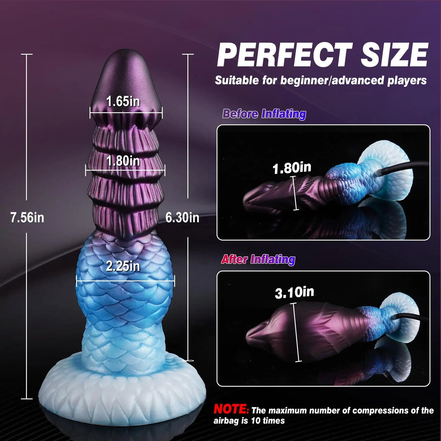 Fantasy Inflatable Monster Dildo 8.3 Inches