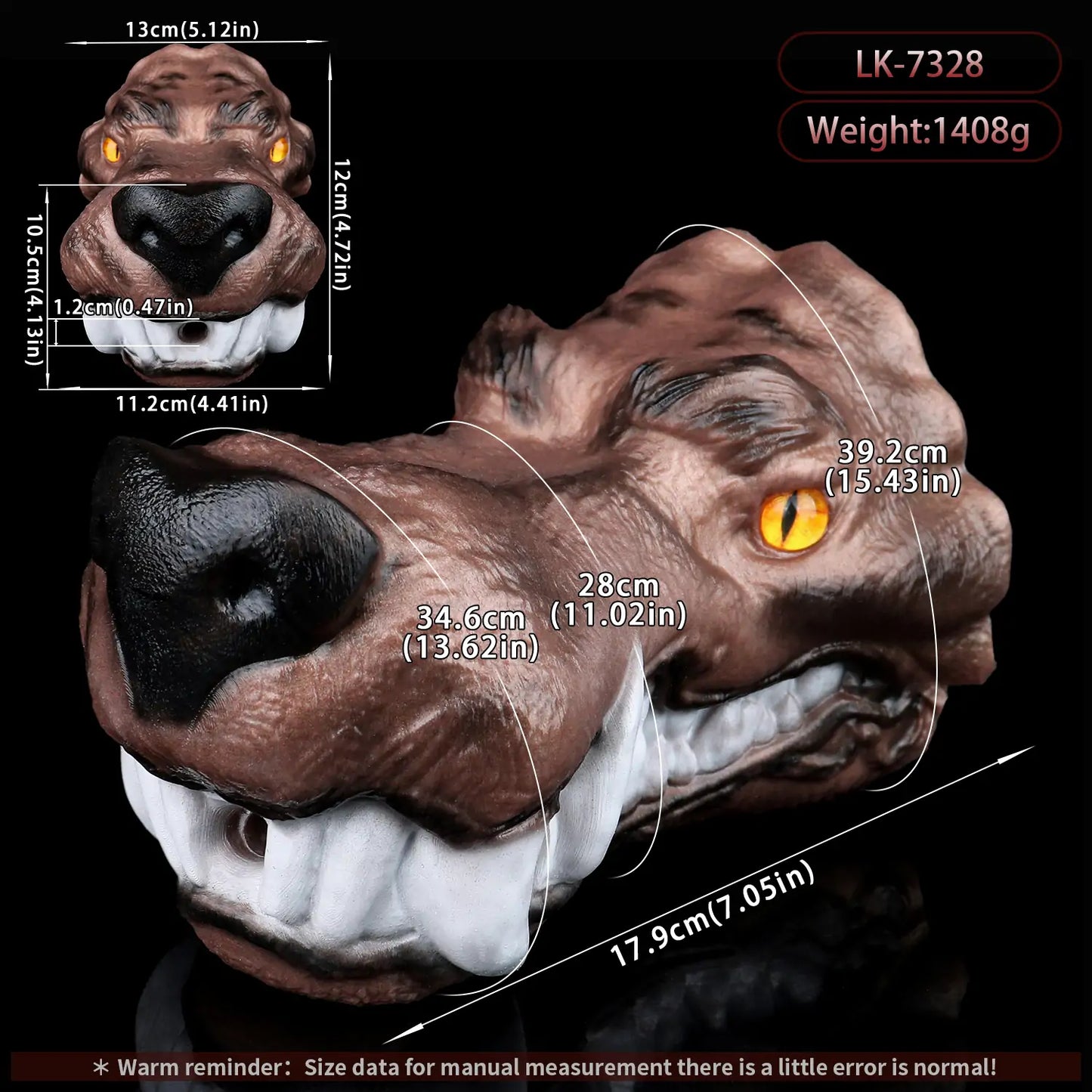 Fantasy Jackal Wolf Head Stroker