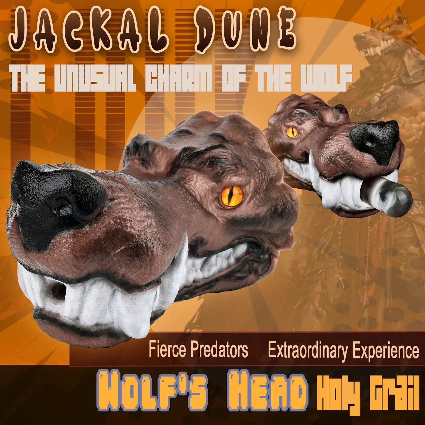 Fantasy Jackal Wolf Head Stroker