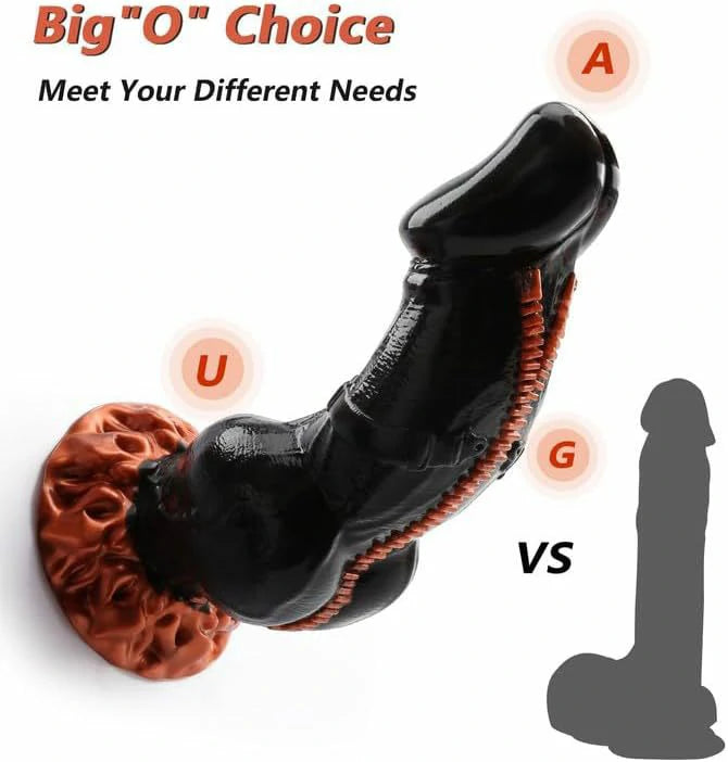 Fantasy Knot Zipper Curved Dildo 8.8 Inches
