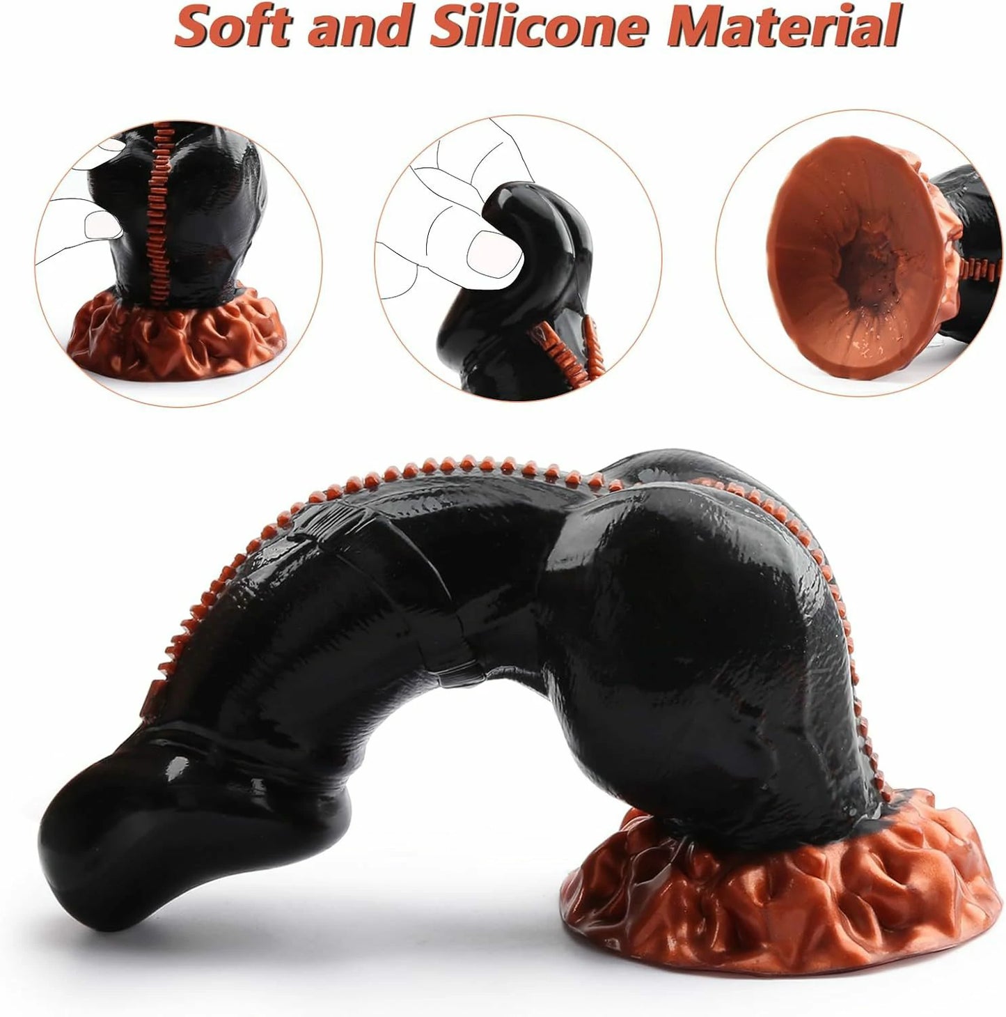 Fantasy Knot Zipper Curved Dildo 8.8 Inches