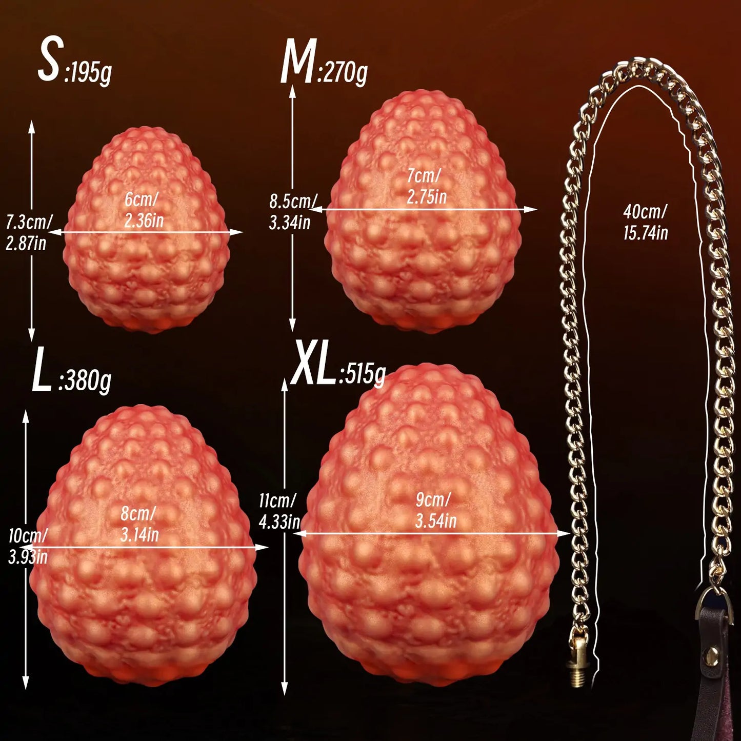 Fantasy Red Dragon Egg Butt Plug with Scaly Nodes