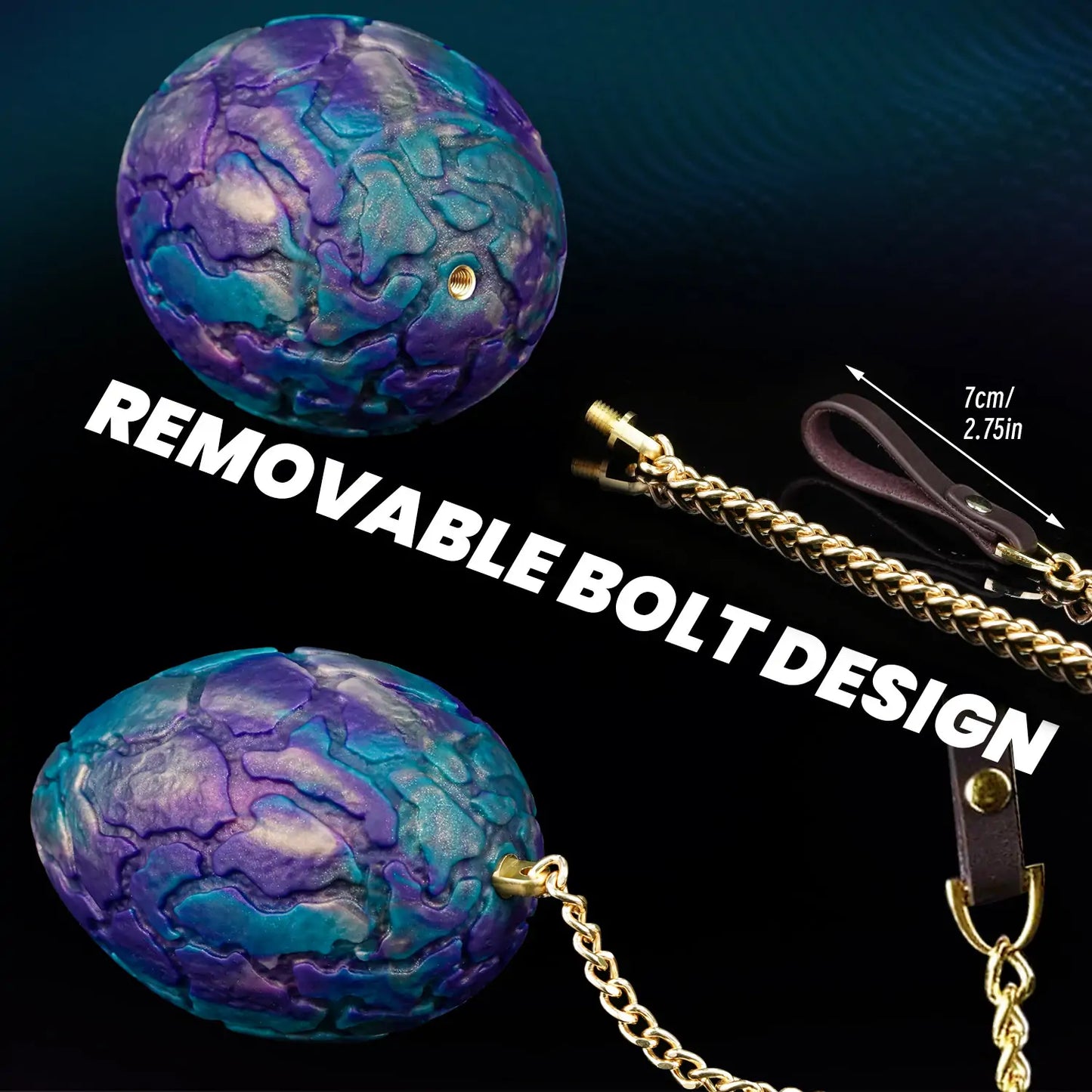 Fantasy Textured Anal Plug Egg with Chain